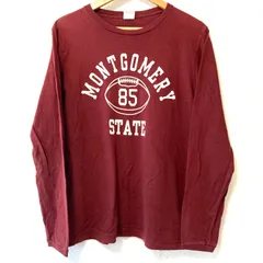 (^w^)b Champion チャンピオン クルーネック 長袖 Tシャツ ロンＴ ロンティ カットソー TEE カジュアル トップス 古着 アメカジ ストリート コットン100% ボルドー レディース 女性 サイズL