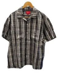 Supreme metallic plaid s/s shirt black M