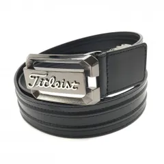 Titleist - 【美品】タイトリスト トップ式ベルト 黒 ロゴバックル  メンズ  ゴルフウェア TITLEIST 新品】タイトリスト トップ式ベルト 黒 レッド×白ライン 牛革