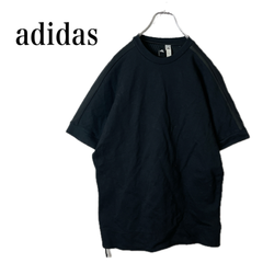 adidas アディダス　サイドジップ　半袖　カットソー　Tシャツ　メンズ　L 黒　ダンボールニット