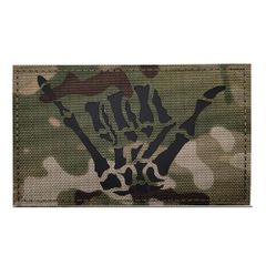 新品 PHOENIX IKKI スケルトン ハンズ スカルハンド 手シンボル 指サイン ドクロ ガイコツ 反射パッチ 蛍光パッチ ワッペン アップリケ ベルクロ対応 補修 DIY 装飾 大型CP