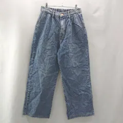 ◇ une MANSION ユヌマンション シンプル カジュアル ワイド デニム パンツ ジーンズ サイズL ブルー レディース E  【1402280002511】のサムネイル