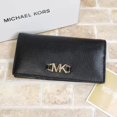 未使用 マイケルコース ☆ MK ロゴ レザー 長財布 小銭室有 ブラック