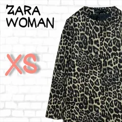 【匿名配送】ZARA WOMAN　ザラ　ロングコート　ＸＳ　レディース　コート　ヒョウ柄　秋　冬　古着