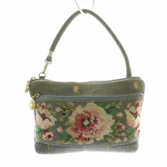 フェイラー FEILER ハンドバッグ ミニ ポーチ 小物入れ 花柄 フラワー ロゴ グレー マルチカラー /BB ■OF