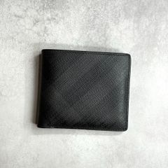BURBERRY バーバリー / ロンドンチェックバイフォールドウォレット 二つ折り財布 チャコール ブラック CC BILL インターナショナル 8014484
