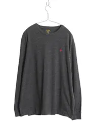 【お得なクーポン配布中!】 ポロ ラルフローレン 長袖 Tシャツ メンズ L ロンT コットン ワンポイント ロングスリーブ カットソー シングルステッチ アンダーシャツ 灰