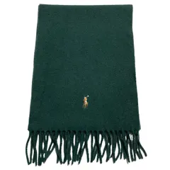 MADE IN ITALY製 Polo Ralph Lauren ウールマフラー ダークグリーン