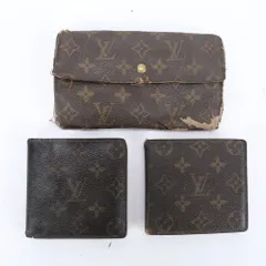 まとめ 3点 セット ルイヴィトン モノグラム 長財布 二つ折り ポルトトレゾール ポルトフォイユ マルコ レザー メンズ MMM BS12-4【中古】