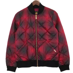 Eddie Bauer エディーバウアー 1963 スカイライナーモデル ダウンジャケット チェック レッド (レディース S) 中古 古着 A0859