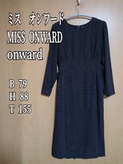 ミス　オンワード　ワンピース　ドット柄　ネイビー　MISS  ONWARD