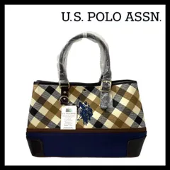 【U.S.POLO ASSN.】マルチチェック トートバッグ USPA-1852 キャンバス ブラウン/茶 ネイビー ユーエスポロアッスン (MM-251)
