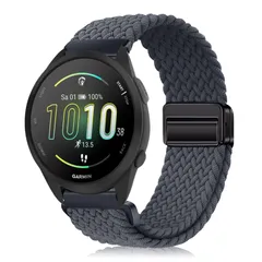 新品 Music（グレー） Music/645 245 Plus/Forerunner 2 Venu コンパチブルGarmin マグネットバンド ベルト 換えバンド 磁気バックル 編組ストラップ 替えベルト 弾性ナイロン製 交換バンド Music 165 2/