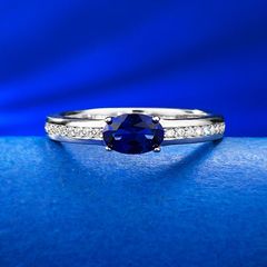 天然サファイアリング S925 上品 高級感 華奢見え 3×5mm - メルカリ