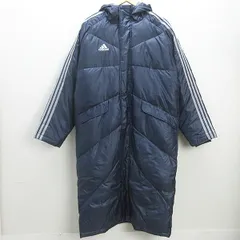 H■アディダス/adidas フード付き ベンチコート ダウンコート【L】紺/MENS■94【中古】