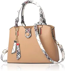 ノーブランド 母の日 ショルダーバッグ レディース 斜めがけバッグ 肩掛け ハンドバッグ 女性用 カバン( ベージュ)