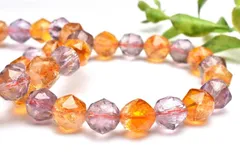 濃色 シトリン＆アメジスト 10mm スターカット ブレスレット 1個売り パワーストーン 天然石 _BG5143-10