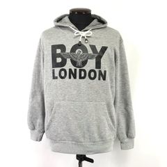 BOY LONDON★スウェットパーカー メンズ【size:M/グレー/gray】プルオーバー/ビッグロゴ/Tops/hoodie◆BJ074-c-1yn