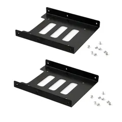 コンピュータハードディスクブラケット　2.5インチto3.5インチ　ブラケット ソリッドステートハードディスクSSDブラケット PCケース拡張スチール棚 コンピュータ金属ブラケット　2セット （ブラック）