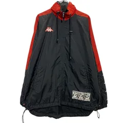 kappa ジャケット M ブラック レッド カッパ ジップアップ ラグラン スポーティー アウター 薄手 古着卸 アメリカ仕入 a612-5119