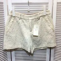 未使用☆ROPE' PICNIC ロペピクニック レディース ショートパンツ 40 アイボリー系ツイード(ラメ入り)