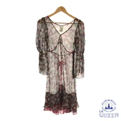 ☆美品☆ MAX&CO マックスアンドコー ワンピース おしゃれ シアー 長袖 ひざ丈 レディース 花柄 イタリア製 901-2923 送料無料 古着