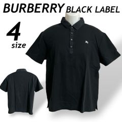 BURBERRY BLACK LABEL バーバリーブラッレーベル メンズ 半袖ポロシャツ 4 刺繍ロゴ BMV39-237-09 三陽商会 日本製 プラック系 (E041)★