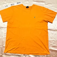 ポロ バイ ラルフローレン 半袖 Tシャツ【オレンジ】POLO by RALPH LAUREN ロゴ 【刺繍 】ワンポイント  丸首 クルーネック【XL】サイズ  ビンテージ US 古着  ヴィンテージ Vintage