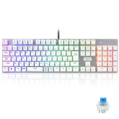 【数量限定】【日本語配列】e元素メカニカル式ゲーミングキーボード 赤軸・青軸を採用 フルサイズ109キー Type-C USB有線接続 全キー防衝突 RGB発光LEDバックライト付き Windows/Mac OS対応 オフィス/ゲーム用JP配列キーボード (青