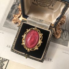 ヴィンテージ・コラソンカボションの指輪(Red)