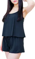 ＺＡＩＤＥＡ ZAIDEA 水着 レディース 体型カバー タンキニ ４点セット ビキニ( ブラック,  M)