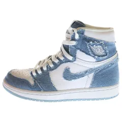 NIKE (ナイキ) WMNS AIR JORDAN 1 RETRO HIGH OG DENIM ウィメンズ エアジョーダン1 ハイカットスニーカー デニム ブルー US6.5/23.5cm DM9036-104 レディース