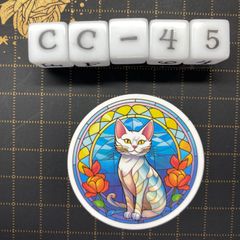 방수 스티커 고양이 스테인드 글라스 스타일 일러스트 멋진 CC-45