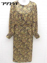 ◇ EVRIS エヴリス 総柄 長袖 膝下丈 ワンピース サイズF ブラック ベージュ マルチ レディース 【中古】 【1002801340919】のサムネイル