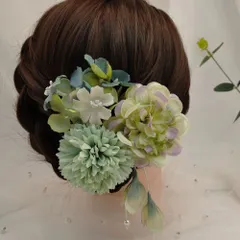 ☆ グリーン ☆ 髪飾り お花 mmfwhr802b 髪飾り 花 花飾り ヘアアクセサリー 3点セット セット 垂れ パール ダリア 造花 髪かざり ヘアアレンジ 成人式 卒業式 袴 振袖 和装 着物 お祭り 浴衣 女の子 七五三 結婚式 スーツ 上品 華やか