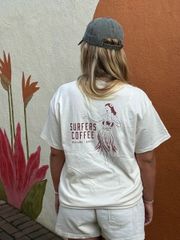 ★2025新作★人気★希少品 SURFERS COFFEE Tシャツ HULA GIRL ナチュラル S～XLサイズ 送料無料 SST-SC-LASB
