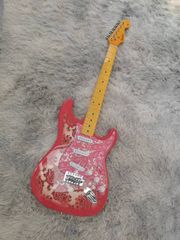 ストラトキャスタータイプ ピンクペイズリー柄 エレキギター ノーブランド st