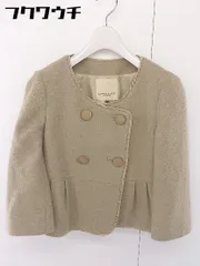 ◇ LAPIS LUCE PER BEAMS ラピスルーチェパービームス 長袖 ノーカラー ジャケット サイズ38 ベージュ レディース  【中古】 【1110210007887】のサムネイル