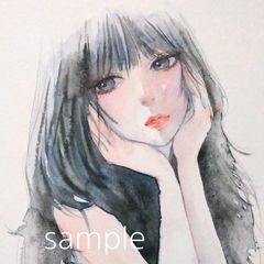 専用 肉筆原画 水墨画 墨絵 オリジナル 漢服 手描きイラスト