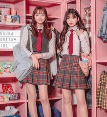 ネクタイ 赤　レッド　学生服　韓国制服 単色　ワンタッチ　韓国　安い