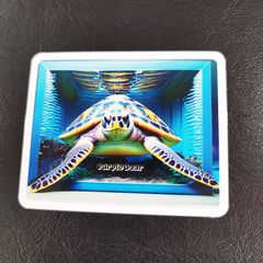 送料無料　ウミガメ　水族館　Sea Turtle　ハワイ「ウミガメ　トリックアート　ステッカー」ウォールステッカー　風　ステッカー（約４８ｍｍ×約６０ｍｍ）