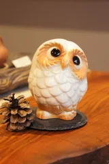 美品】フクロウ 陶器 イタリア 置物 インテリア 工芸品 美術品 A1035