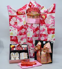 七五三 七歳 女児 着物フルセット 合繊 豪華絢爛 結び帯 祝着 7歳 7才 七才 女の子 NO40555