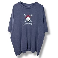 90s St.John u.s.v.i Print T-Shirt Made in USA 【XL】 90年代 スカル 骨 髑髏 ピグメントダイ シングルステッチ アメリカ製 USA製 古着 ビンテージ ヴィンテージ Tシャツ