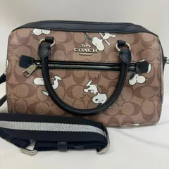 K【中古】COACH スヌーピーコラボ ミニボストン バッグ ショルダーバッグ 2way