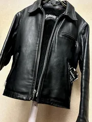 現行極美品　ショット　103us トラッカージャケット　シングルライダース　黒 正規代理店】 Schott ショット 103US TRUCKER JACKET レザー