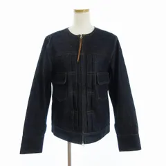 ハイク HYKE 美品 18SS デニムジャケット ブルゾン ジップアップ ノーカラー コットン 181-17147 033 インディゴ 濃紺 ブルー 2 ■SM3のサムネイル