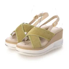 kitson キラキラ クロスベルトバックストラップ 厚底サンダル （LIME）