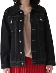 sleeping sheep(スリーピング シープ) gジャン レディース デニム ブルゾン 可愛い ジャンパー アウター WD0247-ONE-LL(ワンウォッシュネイビー,  LL)