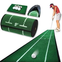 パターマット 9点セット 【アプローチも練習できる】パター練習マット ゴルフ パターカップ 自動返球 SEAVER GOLFのサムネイル